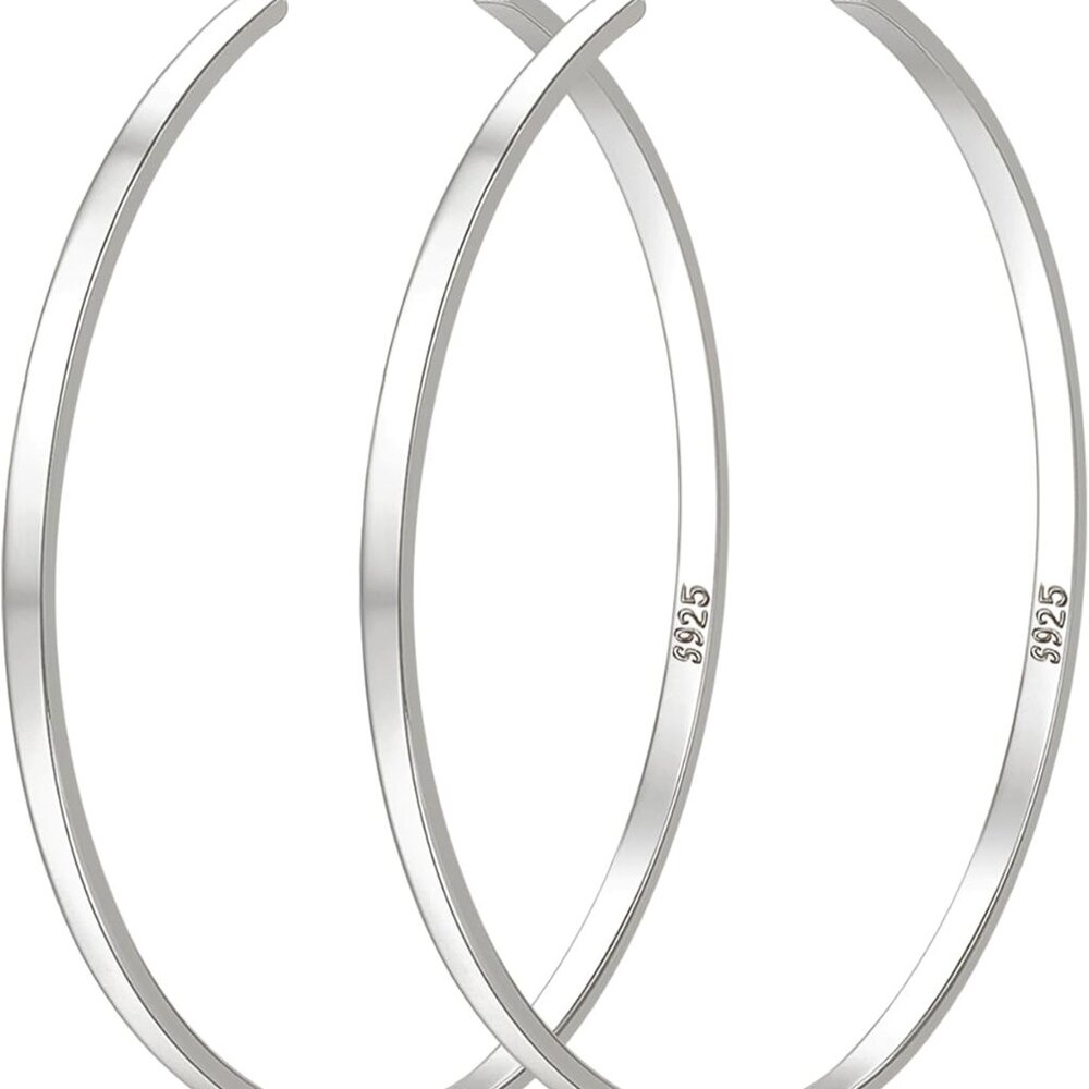 Sterling Silver Hoop Earrings Large Silver Hoop Earrings for Women Lightweight B